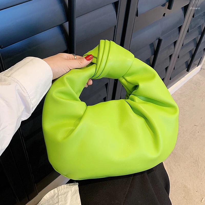 Free Shipping Shoulder Bags 2024 Fashion Hobo Bag Handbag Brand Women Tote Knotted Handle Clutch Purple Green Pu Leather Ladies Designer Bag Luxury Ba