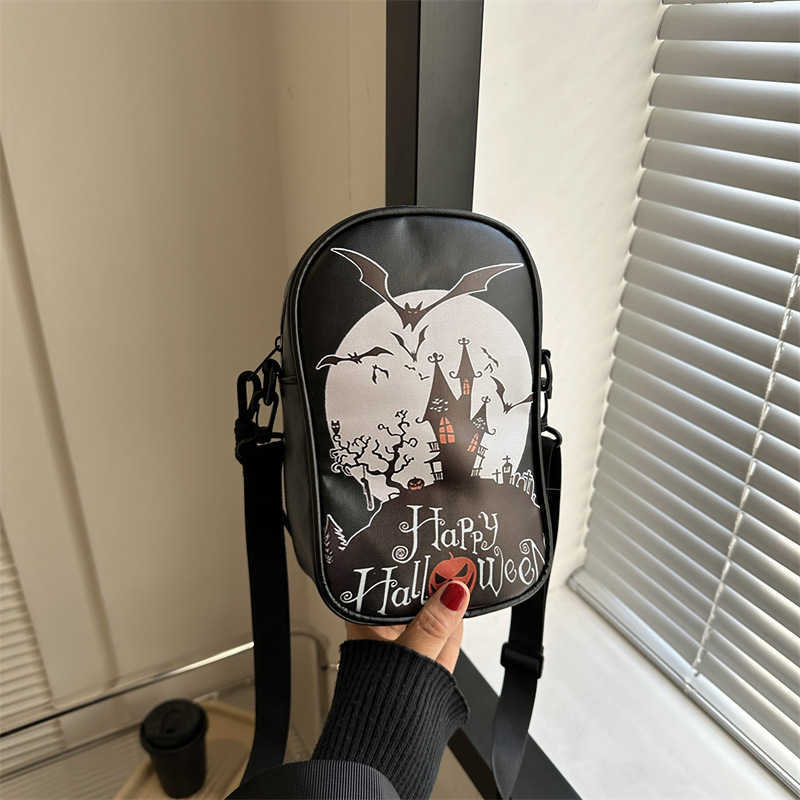 Halloween small bag fashion cartoon ghost funny one shoulder women's crossbody pumpkin bag pu 240915
