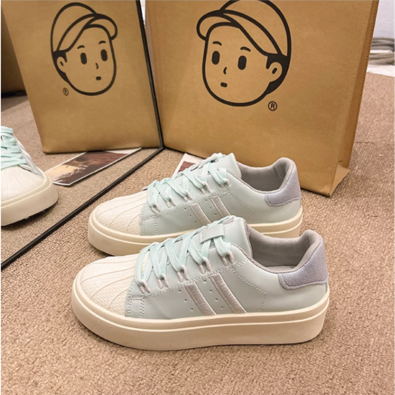 Ddmybear Beike Head Cream White For Women In Spring 2024, New Thick Bottom Versatile Sports Leisure Board Shoes, Small And Trendy Shoes Chinese Brand 