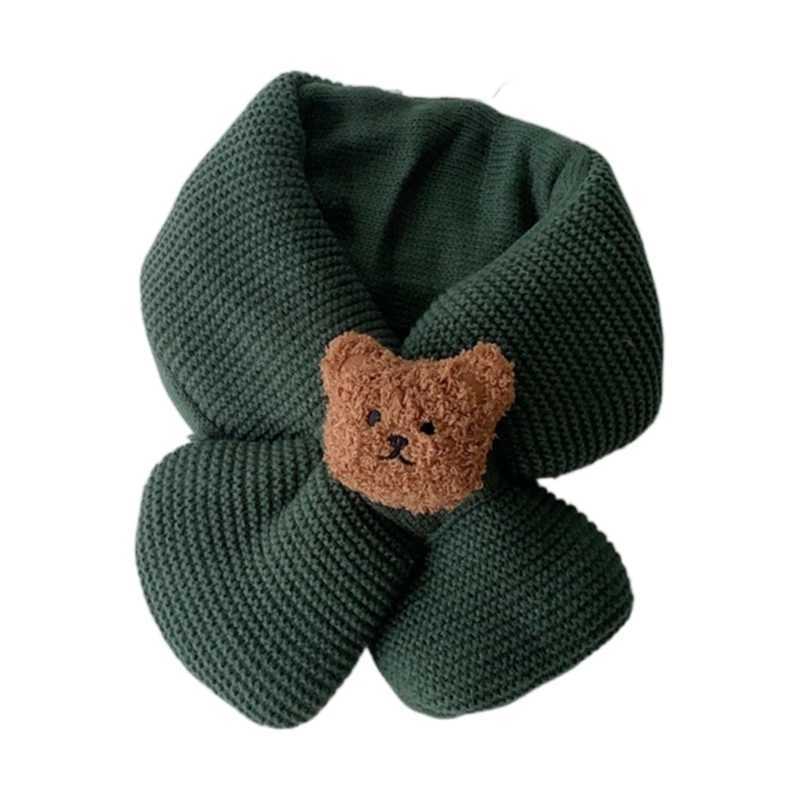 Scarves Wraps Bear Neckerchief Winter Scarves for Kids Boys Girls Infant Soft Wool Scarf L240910 L0910