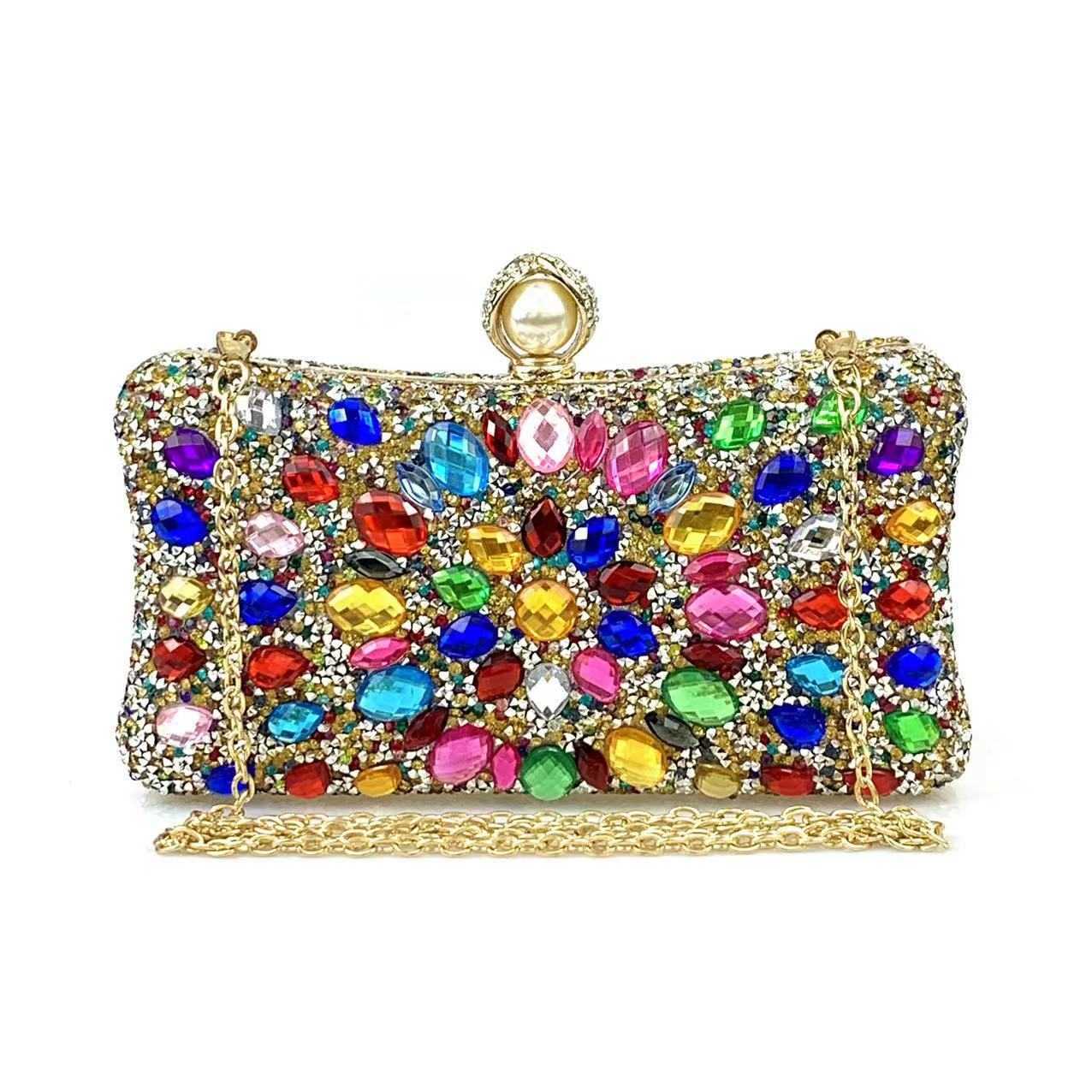 Clutch Bag Colorful Shiny Color Bag Banquet Designer Bag Diagonal Cross Hand Fashion Bag 240920