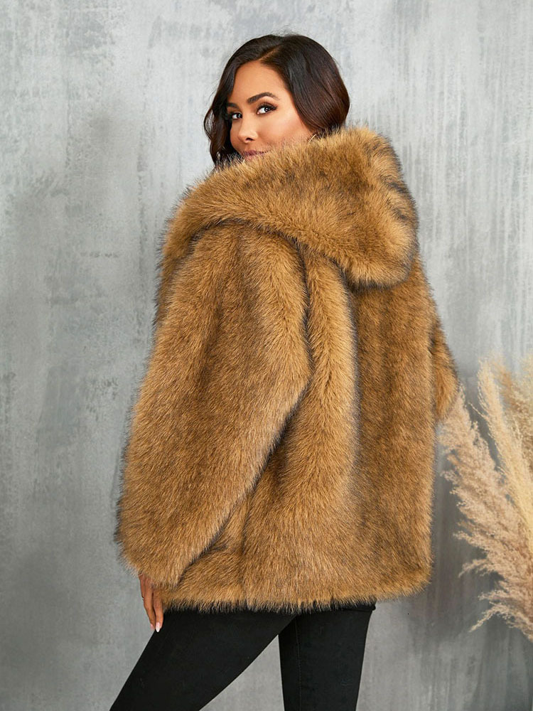 ZADORIN Vintage Winter Women 2024 Oversized Hooded Long Faux Coat Fluffy Warm White Womens Jacket Fur Coats Outerwears