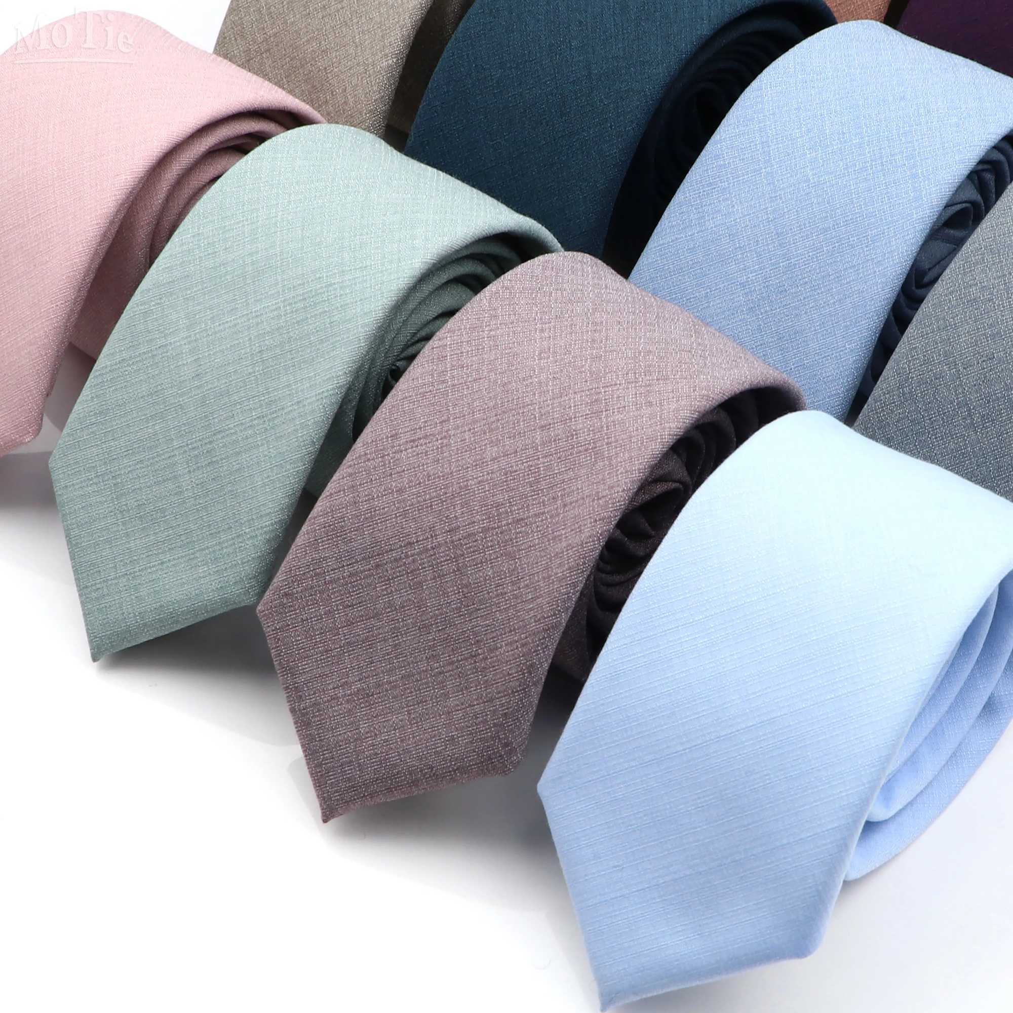 New Mens Solid Color Tie Skinny Casual Anti-wrinkle Necktie For Wedding Suit Neckties Blue Grey Ties Cravat Gift Accessory X250407