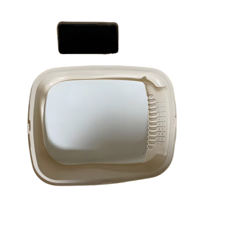 Animal Rescue Donation Large Half Enclosed Cat Sand Bathroom with Open Top and No Spill Feature
