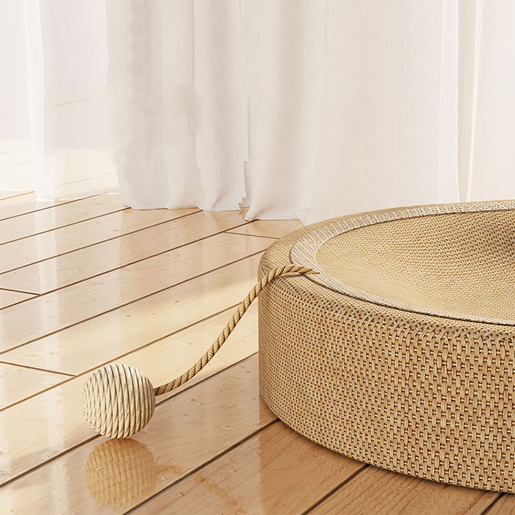 Durable Large Size Sisal Wicker Cat Perch Featuring a Spacious Sleeping Area