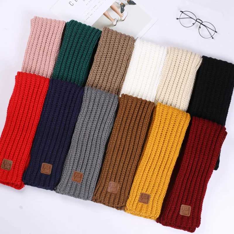 Scarves Wraps Kids Scarf Boys Girls Baby Winter Warm Scarf Women Knit Shawl Scarf Children Neck Collar Keep Warm Accessories L240910 L0910