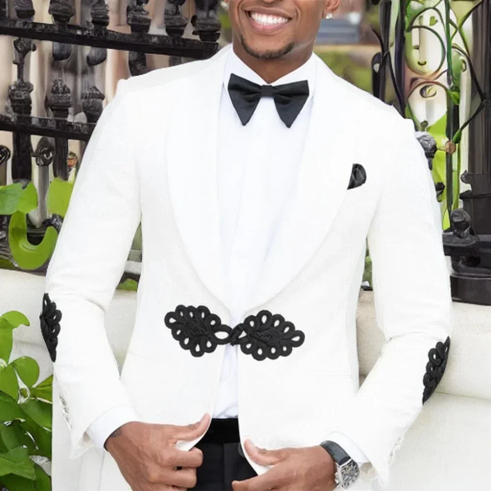 Jacquard Men's Suit Jacket with Christmas Tree Button Slim Fit Male Blazer for Wedding Groomsmen Formal Events 1 Piece Male Fashion Coat 2024