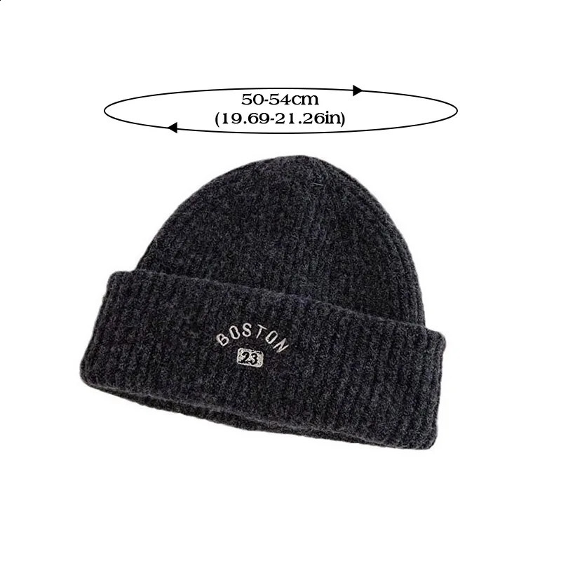 Korean letter baby hat soft knitted boy and girl Beanies winter warmth toddler pull windproof cold proof for children 240925