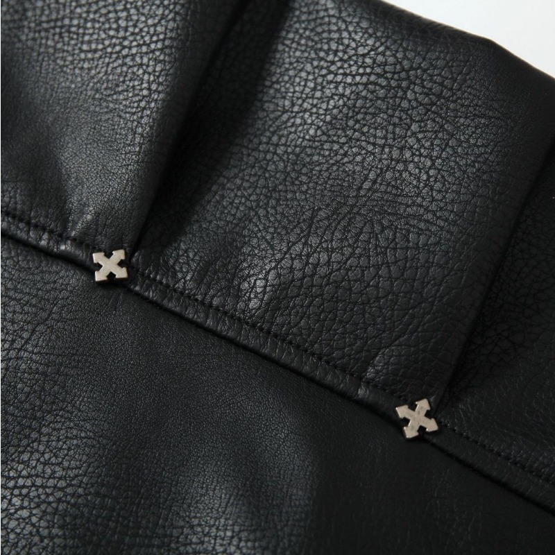 2024 Autumn New American High Street Baseball Imitation Leather PU Coat Jacket Men