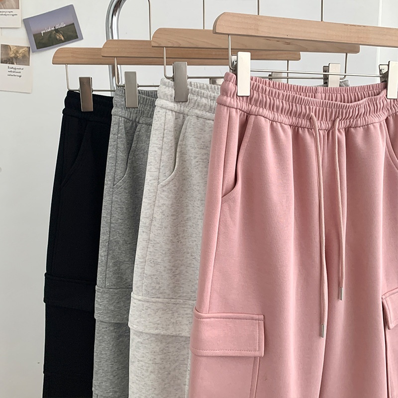 Carrot Uncle Grey Work Women's Autumn/Winter 2024 New Casual Sports Loose and Velvet Wide Leg Pants Women
