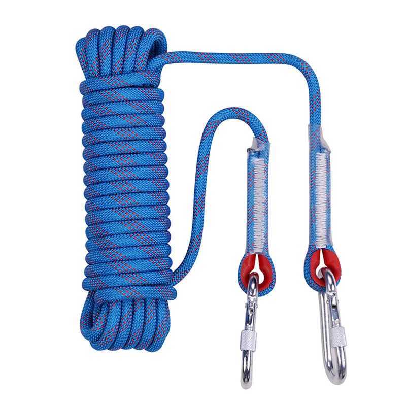 10mm x 10m 20m 30m 50m climbing rope outdoor camping equipment wall mounted fire escape safety belt buckle CL240926