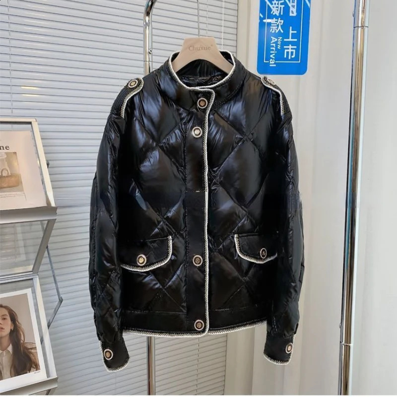 Short Parkas Winter Women Clothing Quilted Jacket Cotton-padded Jacket Warm Single-breasted Windproof Outerwear Chic Tops 240914