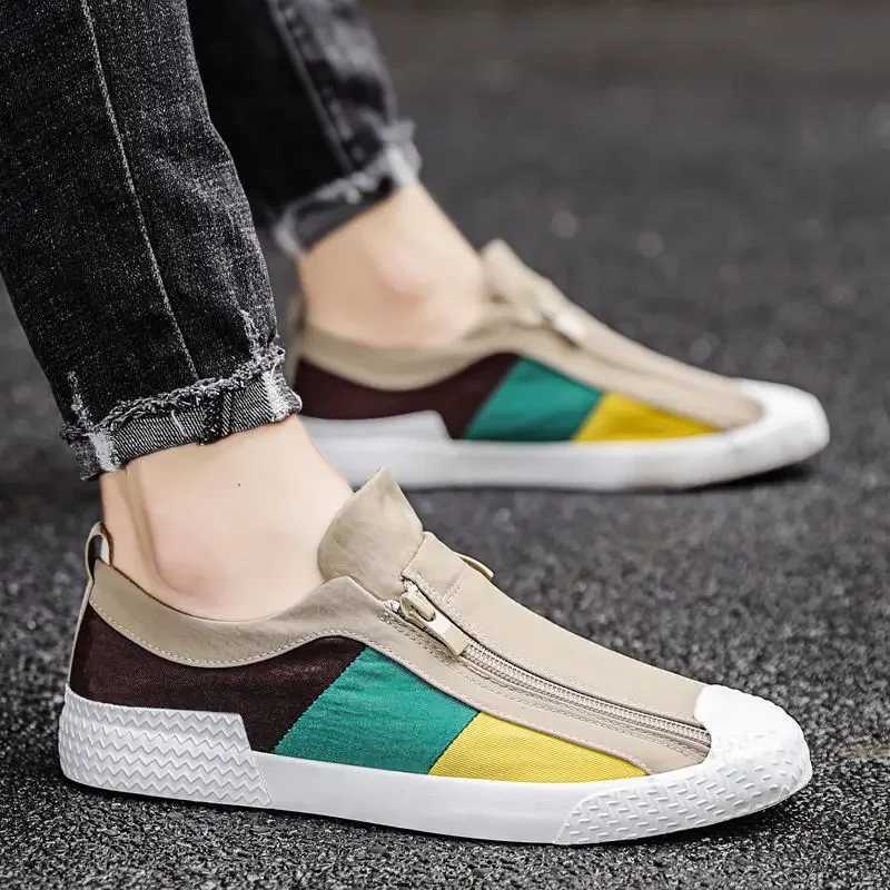 Mens Vulcanized New in Designer Sneakers Breathable Men Loafers Canvas Mocassins Soft Sole Comfortable Casual Shoes Flats M240