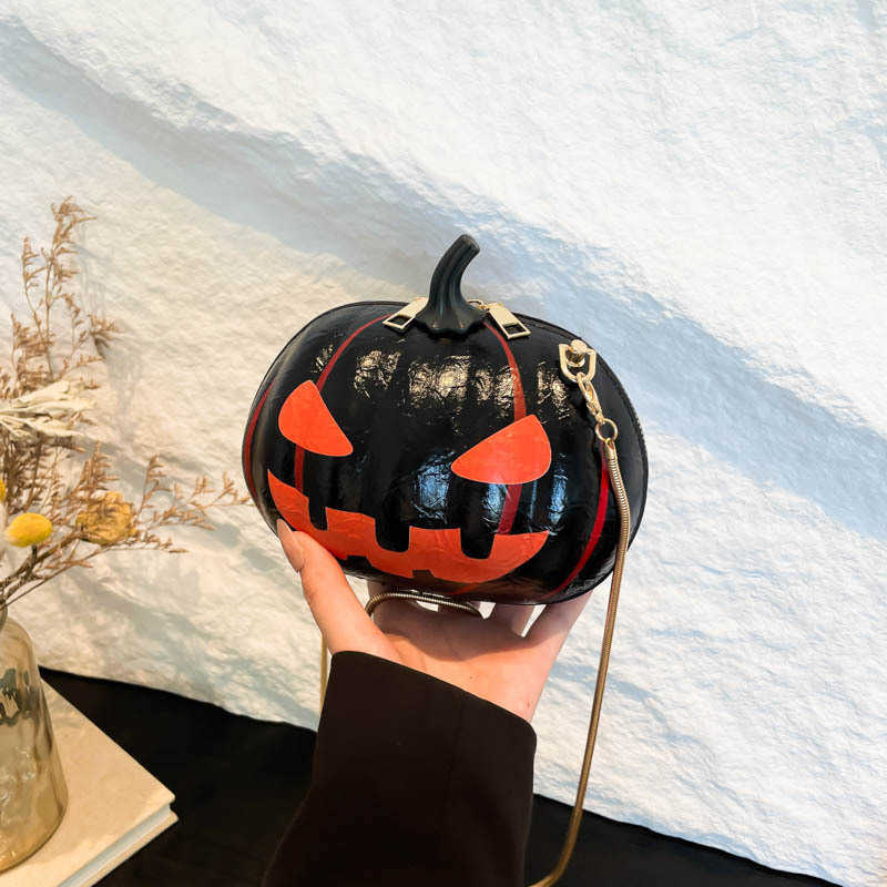 autumn winter bag same style pumpkin funny bag, single shoulder diagonal chain bag, niche and personalized women's bag 240915