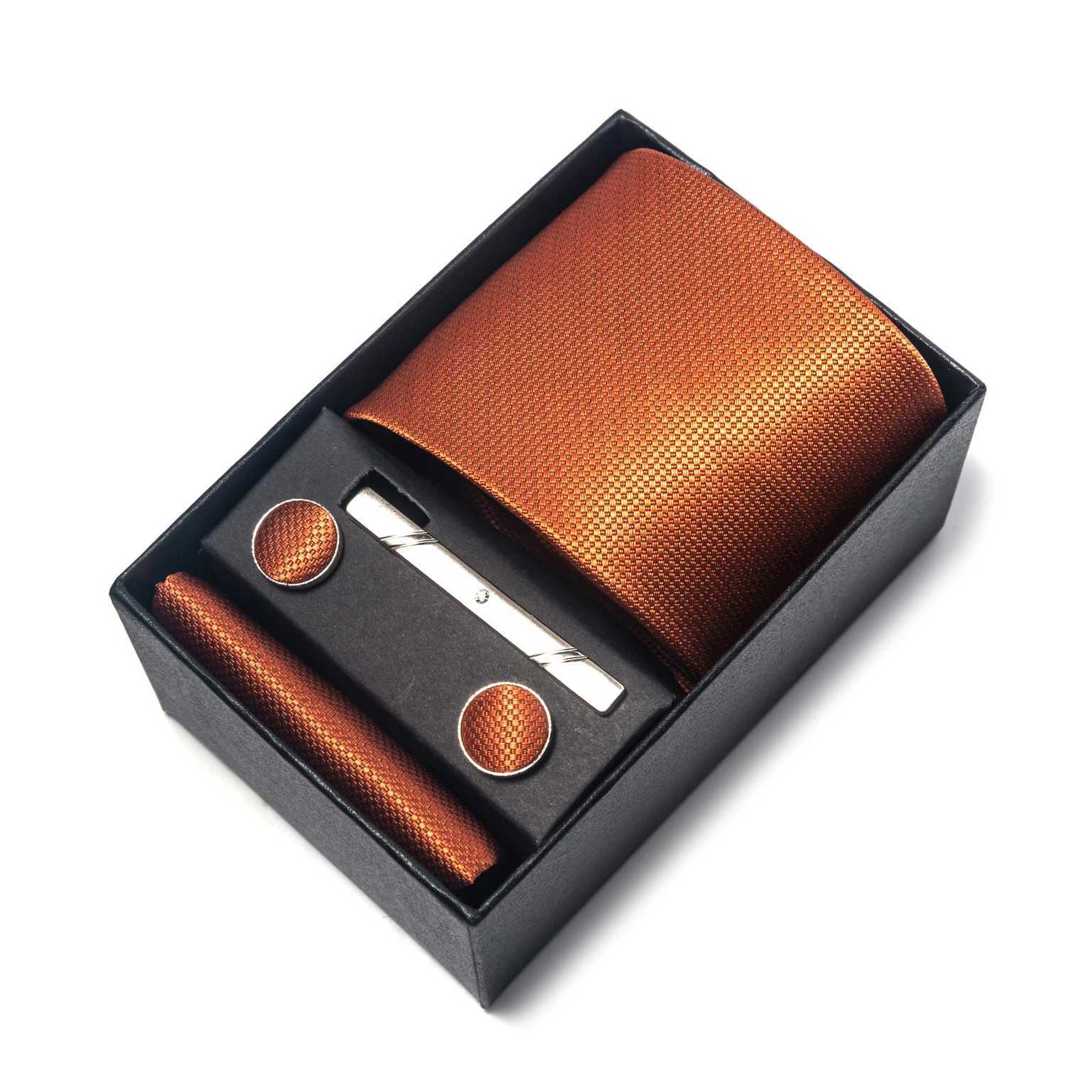 Holiday Gift Box Brand Tie Handle Cufflinks Set Mens Necklace Set Accessories Wedding Gravatas Y240925