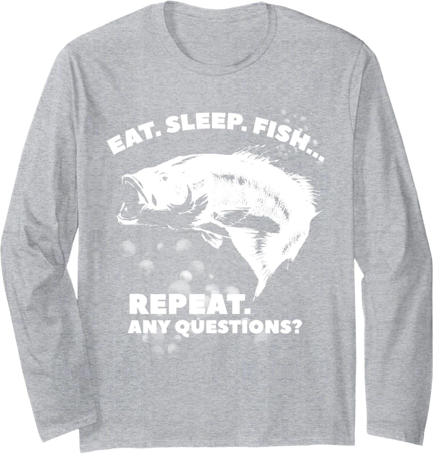 Long Sleeve Shirts for Men sweatshirt Eat Sleep Fish Repeat Funny Cool Fisherman Fish Gift Long Sleeve Tee Streetwear Casual tops clothes comfort