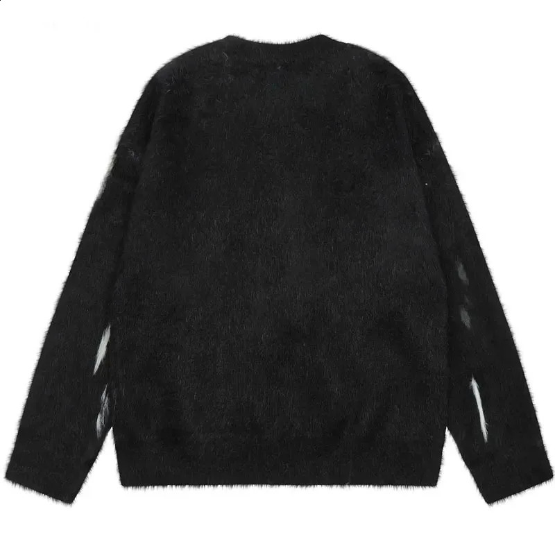 Aelfric Eden Harajuku Cat Sweater Y2K Hip Hop Knitted Fluffy Cat Jumper Street Clothing Mens Casual Loose Punk Gothic Pullup Top 240924