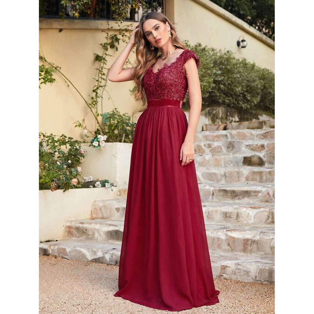 Baby Bury Bridesmaid Dresses Beading Pearls Bodice Chiffon A e Skirt Maxi Gown Party CPS233