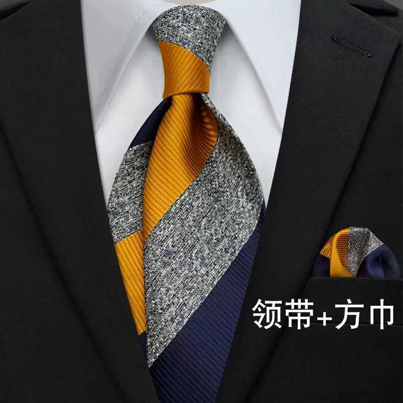 8cm wide premium round neck mens patterned navy neck tie for girls casual tight tie wedding set tie Y240925
