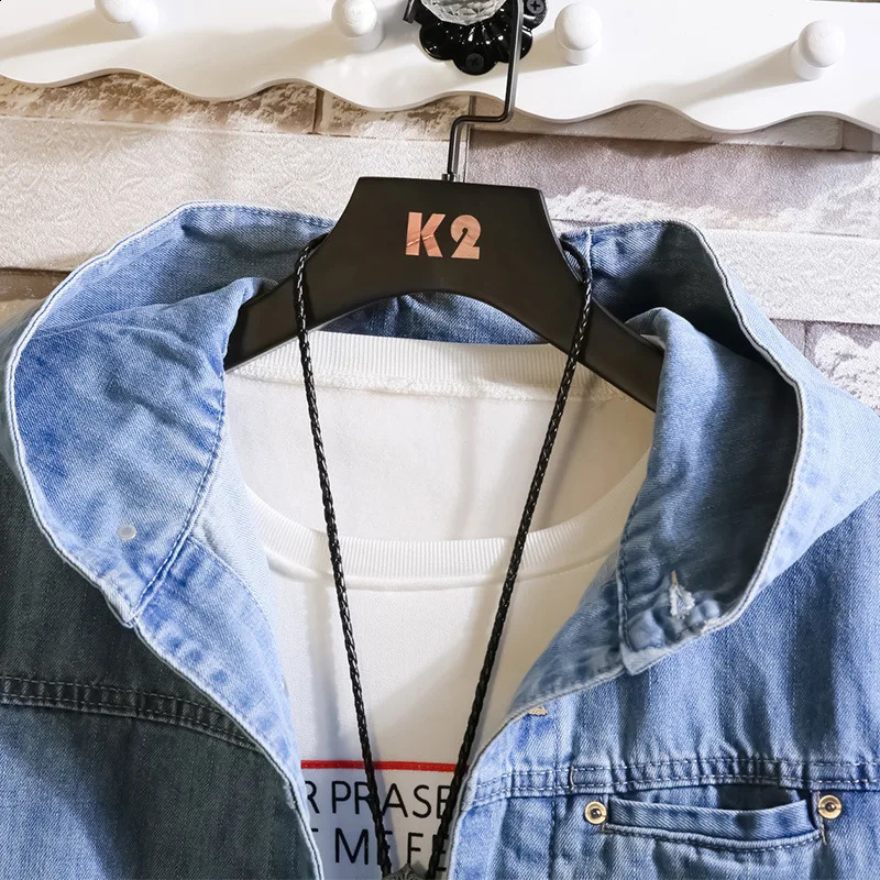 HOHO Mens Spring Denim Jacket Hooded Youth 240921