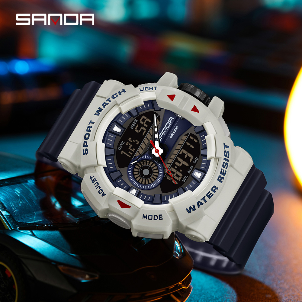 SANDA G Style Men Digital Watch Date Military Sports Watches Waterproof Electronic Wristwatch Mens Clock Orologio da uomo 3310