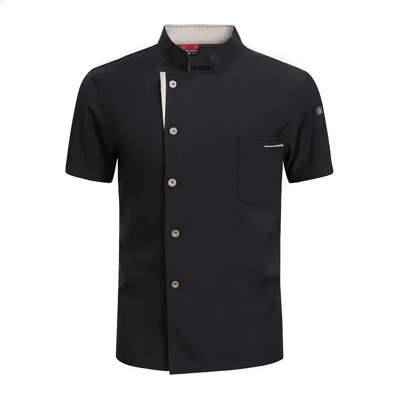 Mens Kitchen Jacket Professional Chef Uniform Restaurant Cooking Clothing Baking Coffee Shop Waiting Shirt el Coat Kitchen Jacket 240926
