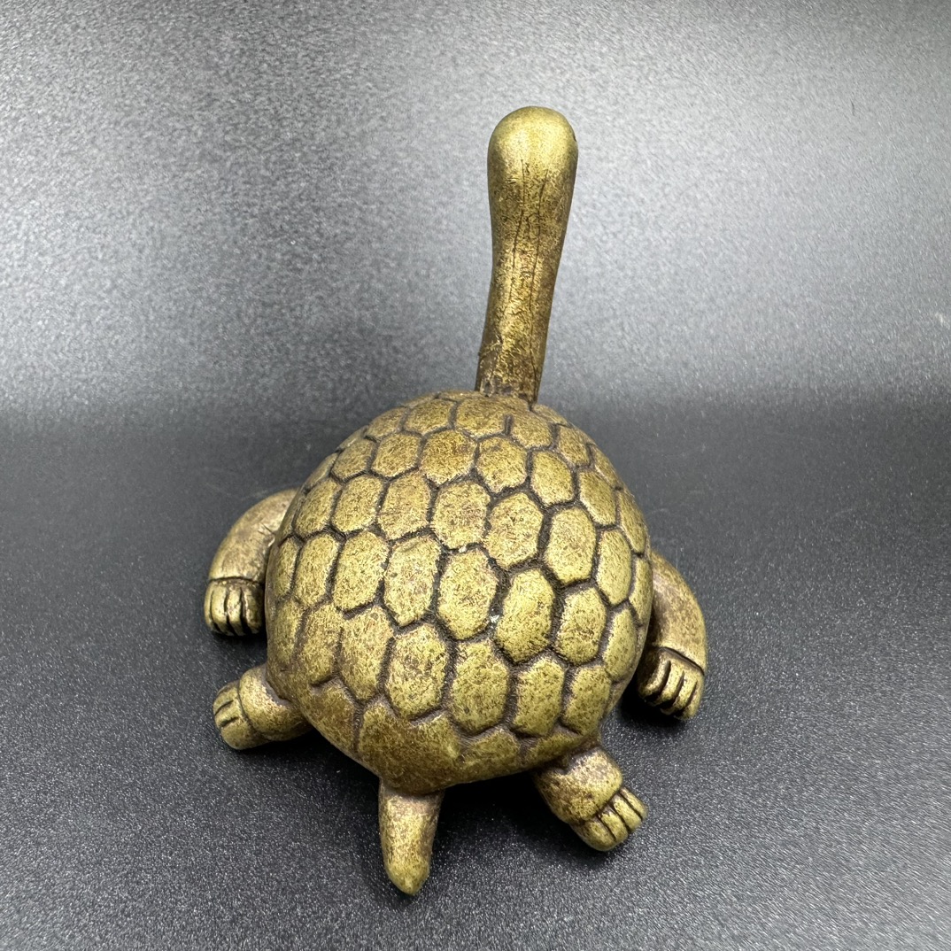 Brass Turtle Figurine Statue Animal Figurines Toys House Desktop Decoration Turtle Vintage Brass Tabletop Engraved Decorative Ornaments