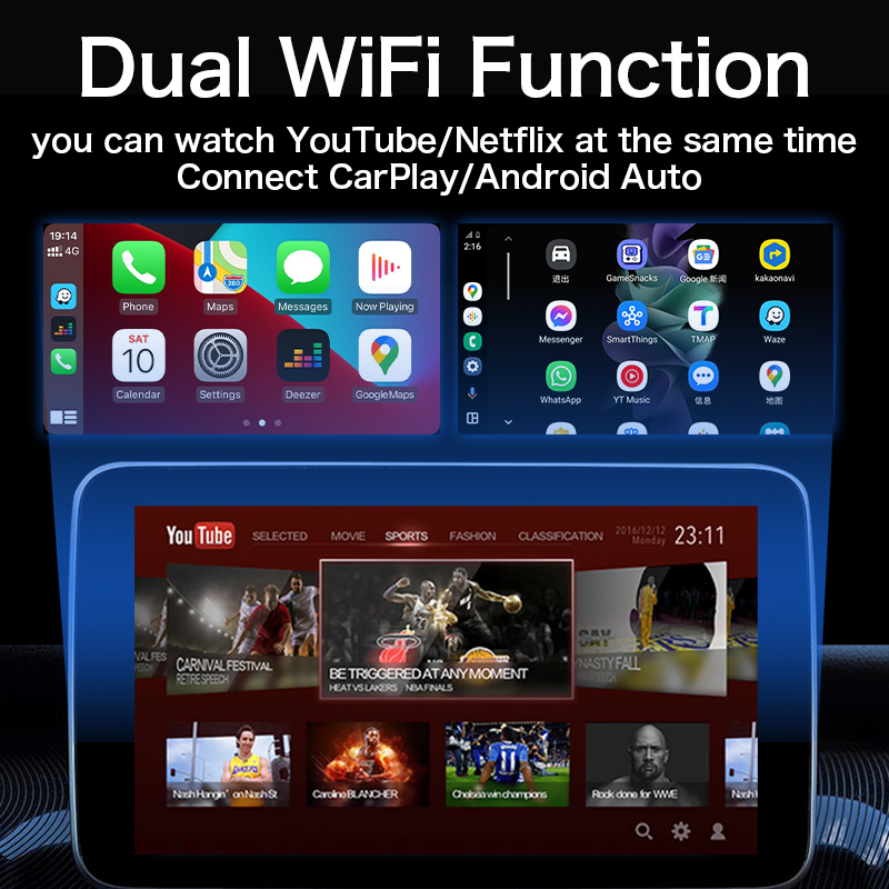 Upgrade Wireless Carplay Auto Ai Box built in youtube netflix 2GB 16GB TYPE-C WIFI carplay adapter No open source Android 12 Car Play CP2D