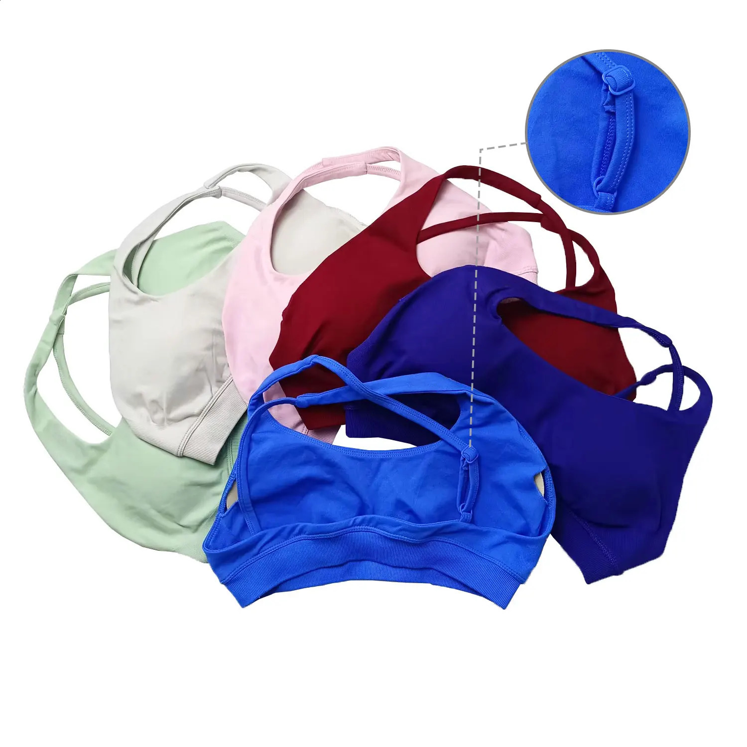 NCLAGEN Impact Asymmetric Sports Bra High Support Backless Gym Top Women Halter Fitness Running Workout Sexy Seamless Underwear 240919