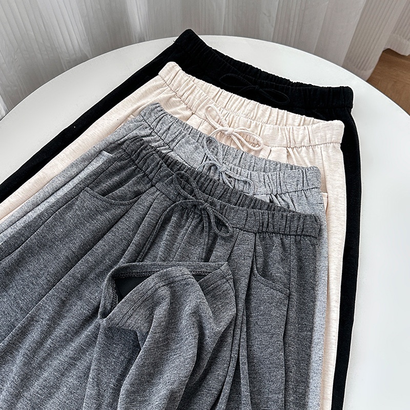 Black glutinous rice for women in autumn 2024, new high waisted slimming with a loose casual straight and lazy style, wide leg pants