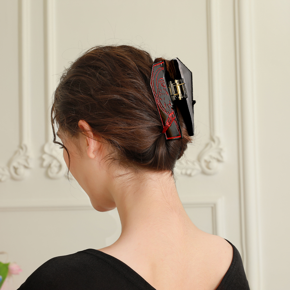 Fashion pattern hairpin Europe and the United States wind creative grasp clip acetate plate ladies decorative clip ponytail clip wholesale