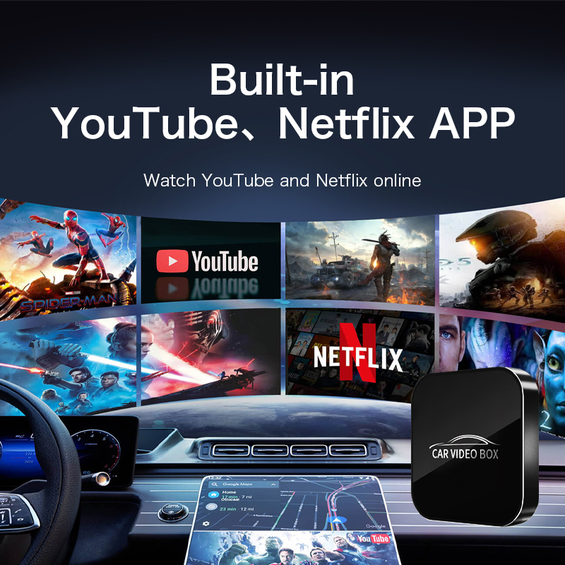 Upgrade Wireless Carplay Auto Ai Box built in youtube netflix 2GB 16GB TYPE-C WIFI carplay adapter No open source Android 12 Car Play CP2D