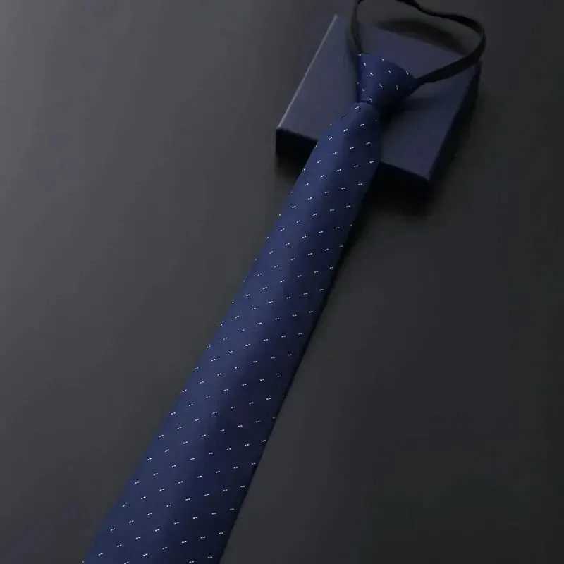 Elegant blue and black striped mens shirt business dress zipper collar lazy tie vest accessories wedding Gro Y240925