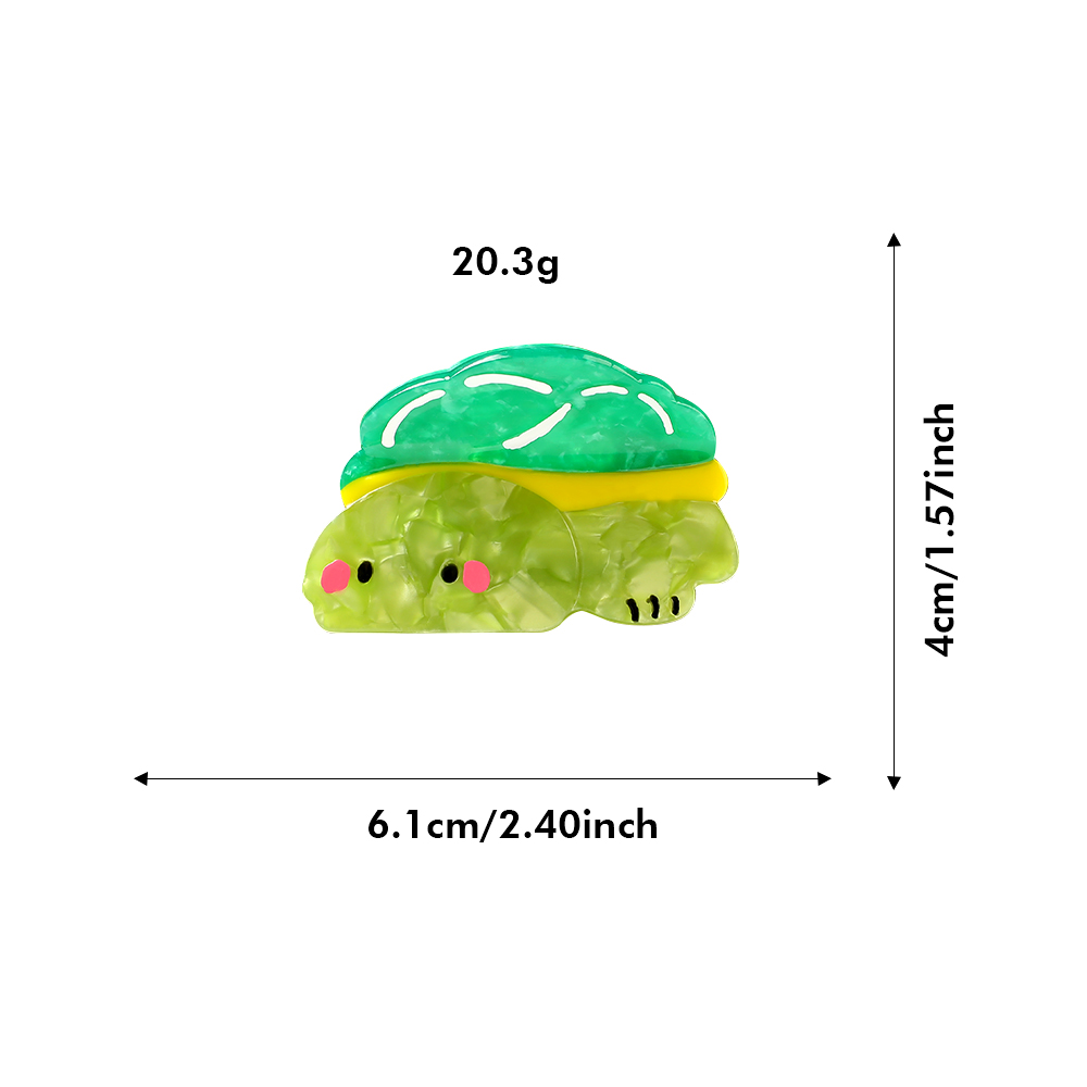2024 Summer New Green Creative Cute Turtle Clip Large Hair Clip Back of the Head Plate Hair Shark Clip Hair Clip
