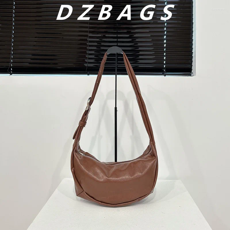 2025 NEW Shoulder Bags Soft PU Leather Tote Handbag Fashion Designer Half Moon Women Bag Black Crossbody For Dumpg Hobo hurenlakeshoes