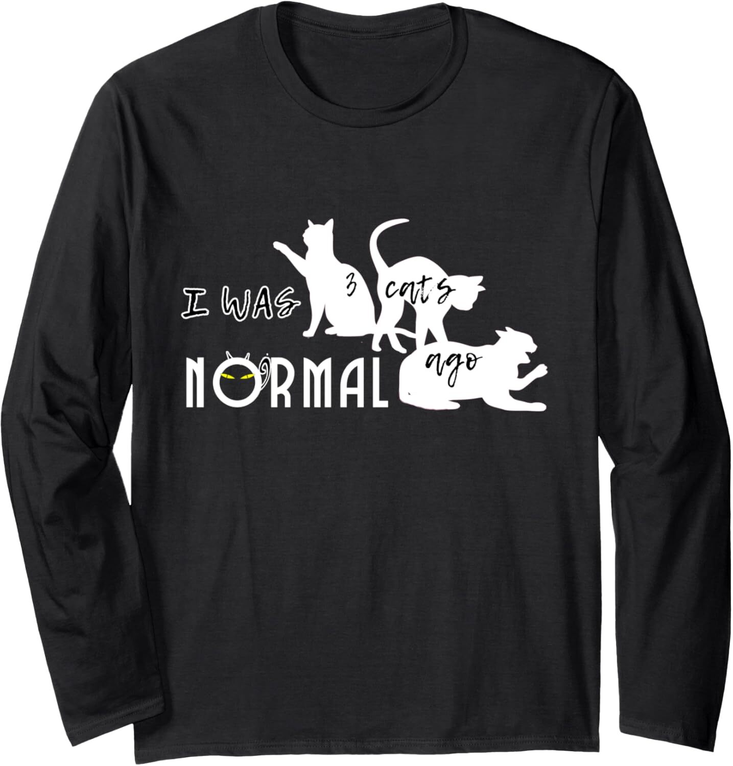 Long Sleeve Shirts for Men sweatshirt Cute I Was Normal Three Cats Ago Kitty Lovers Long Sleeve Tee Streetwear Casual tops clothes