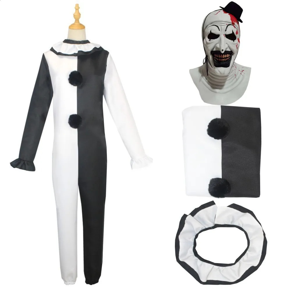 Terrifier Art Clown Role Playing Costume Mens jumpsuit Womens Role Playing Fancy Dress up Horror Costume Set Halloween Carnival Party 240926