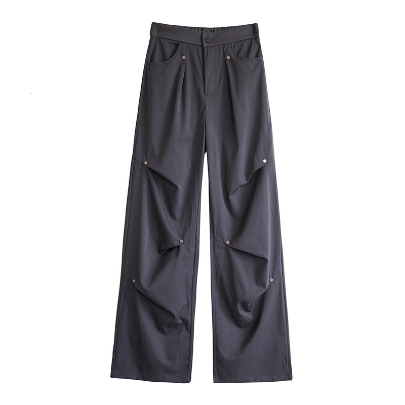 American gray work for women's autumn and winter 2024 new design sense, loose straight leg with plush casual sports pants