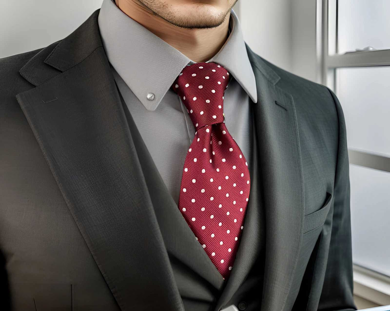Polka dot necklace fashionable wedding pattern tie mens accessories novel flowers falling off Y240925