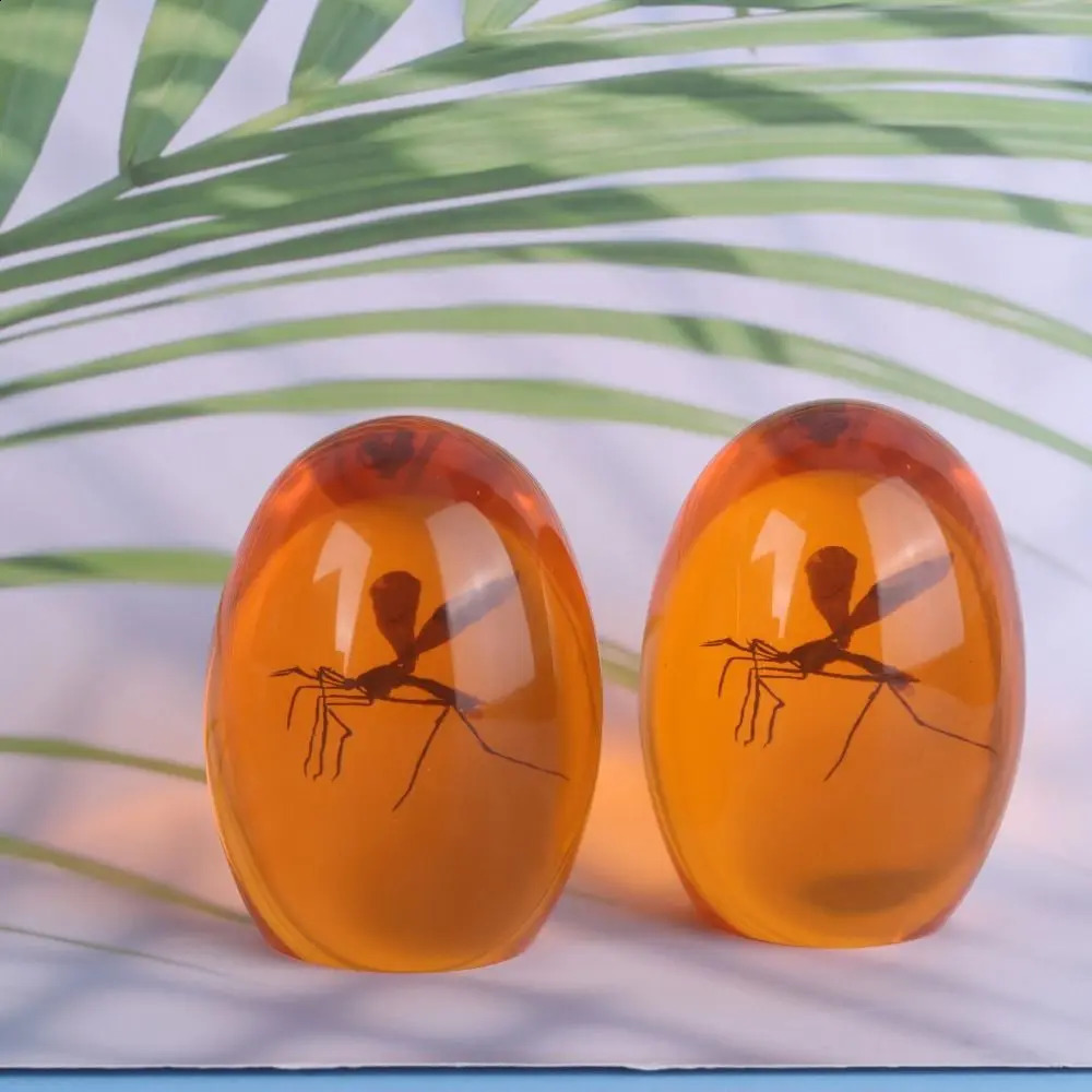 3D Mosquito Amber Collection PaperweightUnique Realistic Flat Bottom Shaper Weight for Home Desk Decor Ornament 240920