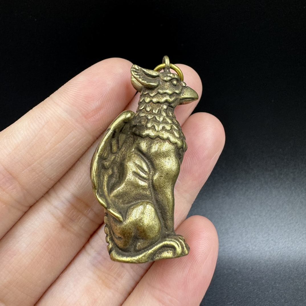 New Brass Bird Beak Tengu Lanyard Pendant Keychain Accessories Solid metal bird with long beak