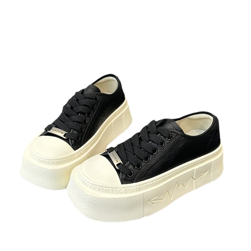 Thick-soled square-toe small white shoes women's new fashion and versatile casual sneakers in 2024 Free shipping