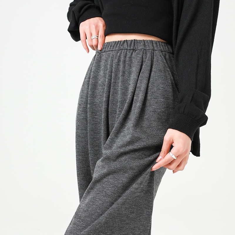 Glutinous rice women's 2024 spring and autumn new lazy style hanging feeling high waist small figure floor wide straight leg pants