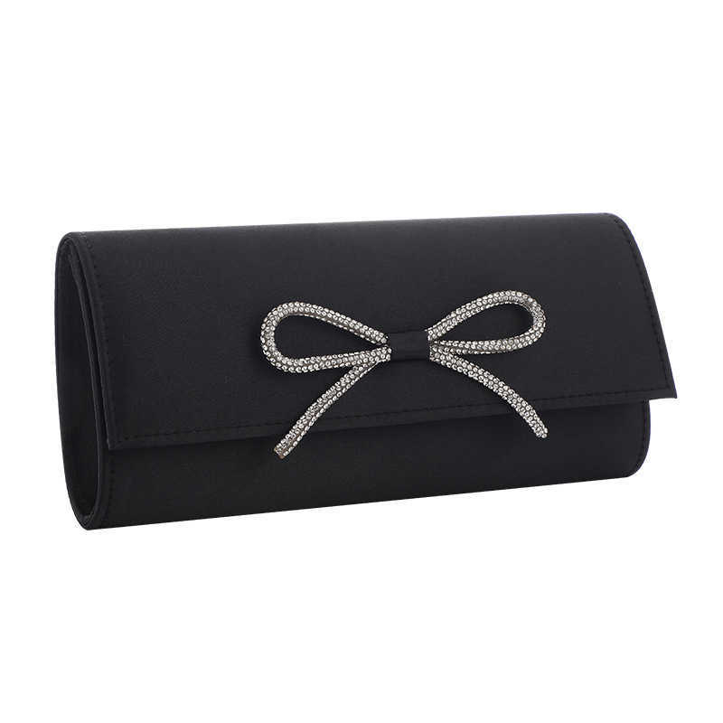 Clutch Bag Fashion Bow Temperament Dinner Bag Portable Solid Color Hand Designer Bag Mobile Phone Bag Cosmetics Storage Banquet Bag 240920