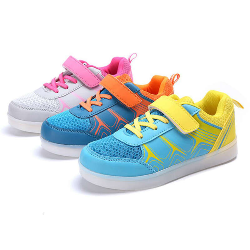 JawayKids Spring Summer Children LED USB charging glowing sneakers Breathable Kids Casual Shoes for boys and girls