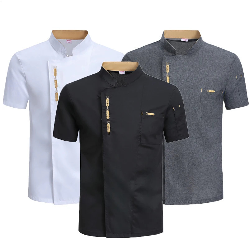 Fashionable mens chef jacket restaurant kitchen jacket waiter uniform 240926