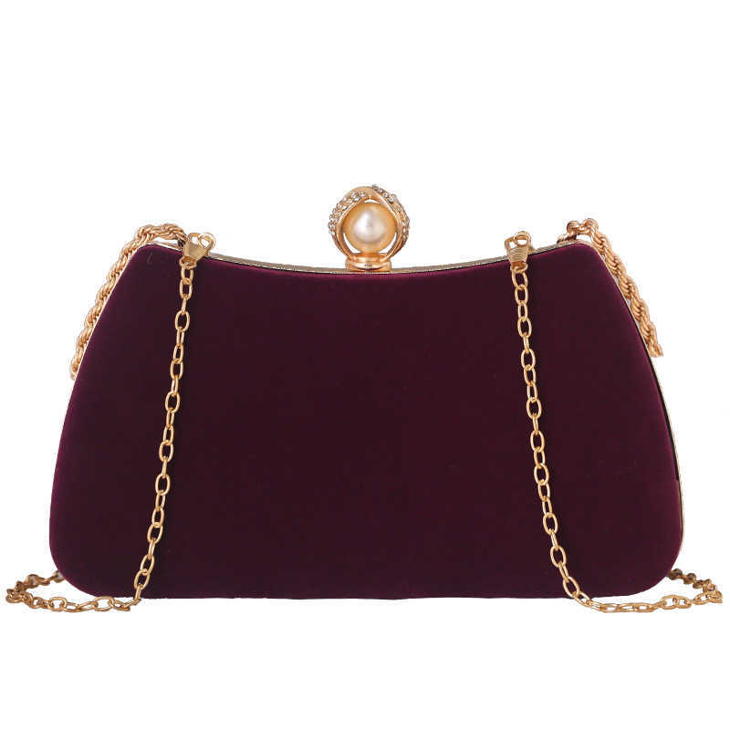 Clutch Bag Minimalist Fashionable Velvet Designer Bag With Diamond Inlay Dress One Shoulder Slanted Cross Hand-held Qipao Bag Banquet Dinner Bag 24092