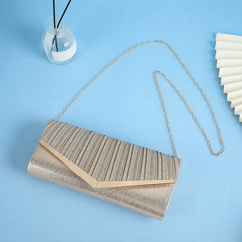 Clutch Bag New Fashionable Wrinkle Bag For Women Banquet Designer Bag Dress Chain Handbag Wedding Cheongsam Bag 240920