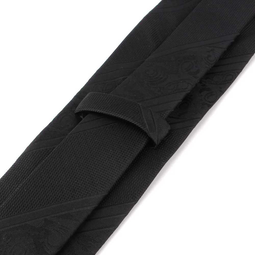Mens new tight neck tie lace black tie set floral slim tie suitable for weddings business Grossman collar great gifts Y240925