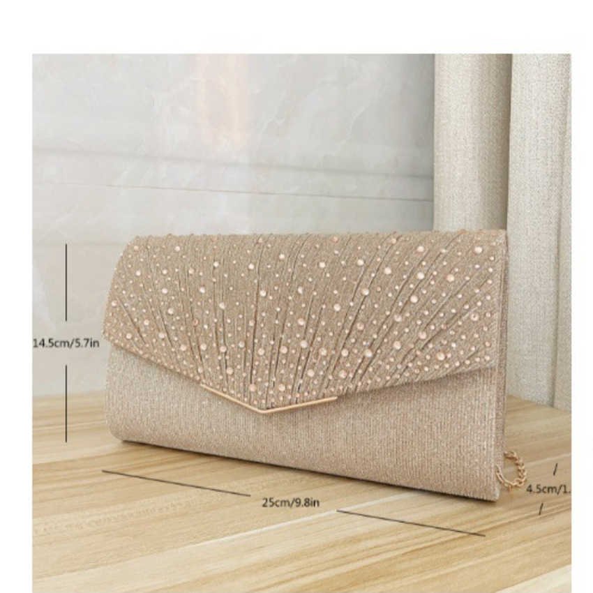 Clutch Bag Ladies Dinner Handbag Wrinkled Diamond Designer Bag Dress Crossbody Bag 240920